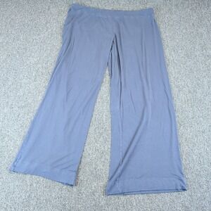 Soma Womens Pajama Pants XL Bamboo Rayon Blue Cool Nights Wide Leg Lounge Sleep